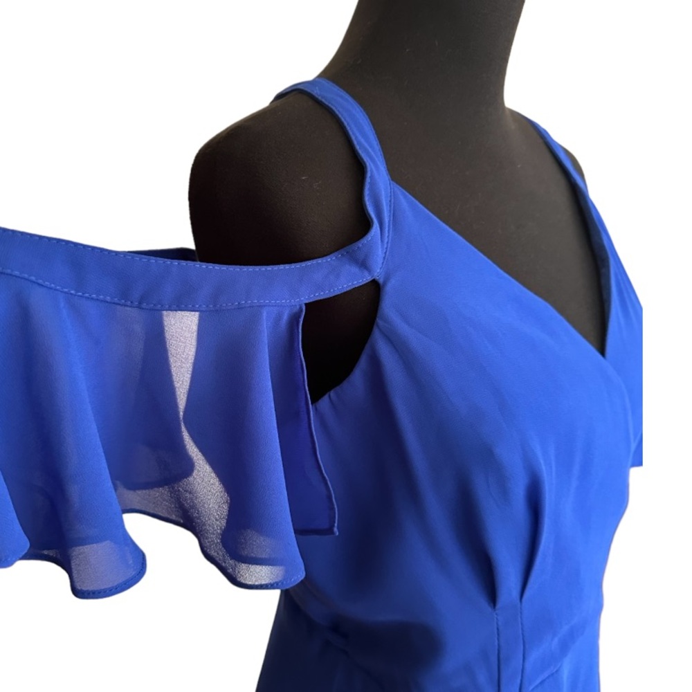 Lulus Bombshell Royal Blue Off-The-Shoulder Wrap Dress Size XL - Picture 9 of 13